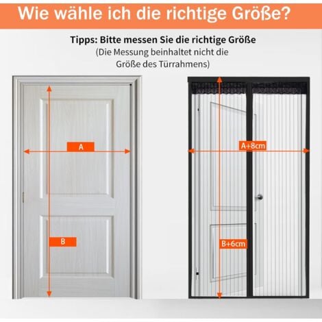 Moustiquaire de Porte Magnétique Rideau de Porte Antimoustique avec Fermeture Aimantée Sans Perage pour Porte de Balcon, porte Cave, Porte de Terrasse (Blanc, 90  210cm)