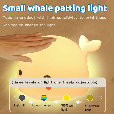 Veilleuse Enfant Rechargeable Silicone,  Veilleuse Enfant Rechargeable Silicone Nuage, Veilleuse en Silicone Prise Usb, Clap Light Silicone, Veilleuse Bébé Multicolore, Doux, Confortable, Lovely