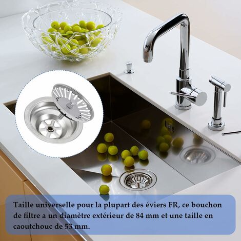 Bouchon de bonde réglable pour baignoire - 70 mm - 1 pièce : :  Cuisine et Maison