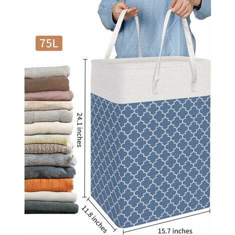 2 Paniers à Linge Pliables En Maille - Avec Anses Et Poches Latérales - Rangement Chambre/Salle De Bain