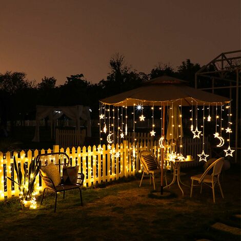 137 Pouces Ramadan Star Moon LED Guirlandes Lumineuses, Boîte À Piles Noël  Fairy Rideau Lights, Intérieur Et Extérieur, Mariage, Maison De Vacances