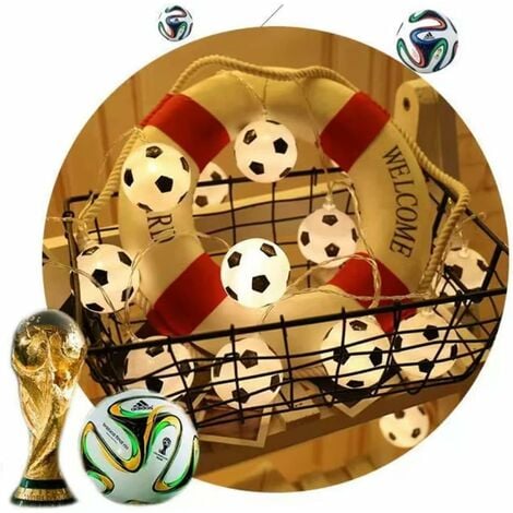 Guirlandes Lumineuses Football,Guirlande Lumineuse Intérieur/Jardin, Fairy  Lights LED USB, 3M Blanc Chaud 20LED, Déco