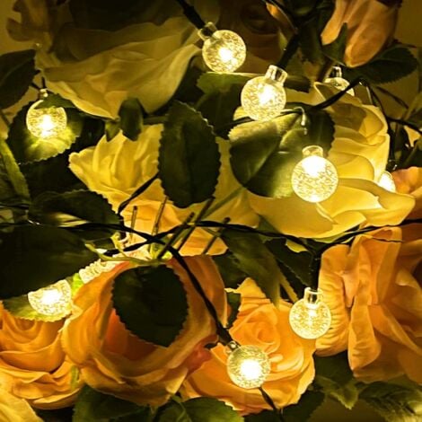 Guirlande Lumineuse Solaire Exterieur,7M/23ft 50LED Guirlande Solaire Extérieure étanche IP65 8 Modes Guirlande Lumineuse Solaire pour Jardin,Arbres,Mariage, Fête,Nol(Blanc Chaud)