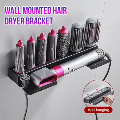 LOXSUN Porte Sèche-Cheveux Mural Sans Percage - Support Acier Inoxydable 304 Avec Crochet Câble - Salle De Bain