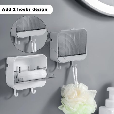 GRANNY SAYS Porte-Savon 3 Niveaux Auto-Drainant – 27cm, Antirouille, Crochets Inclus – Sans Perçage, Adhésif