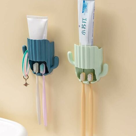 2 pièces Porte-brosse à dents pour brosse à dents électrique En acier  inoxydable Auto adhésif Mural Fixé Salle de bain Brosse à dents Support  mural Durable Support P