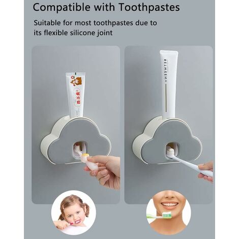 Presse-dentifrice automatique 2 en 1, porte-brosse à dents, distributeur  mural de dentifrice pour enfants