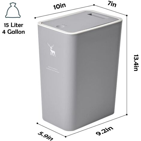 ASOPIX Poubelle de cuisine 2 X 5,3 gallons, poubelles à double compartiment, couvercle ouvert