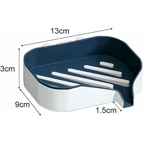 Porte-savon Mural Double Avec égouttoir – Fixation Par Ventouse, Style Moderne, Finition Mate – Idéal Salle De Bain