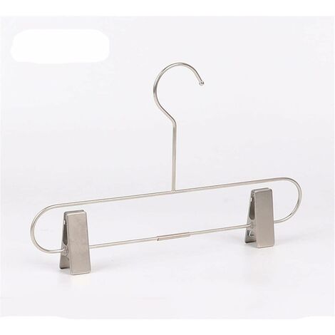 Lot De 100 Cintres à Pinces Métal - Cintres Pantalon Jupe Antidérapants Avec Clips - Gain De Place