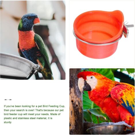 2 pièces mangeoires pour oiseaux nourriture perroquet mangeoire suspendue bols pour cage perroquet cage à eau bol perruche cage accessoires mangeoire pour oiseaux d'intérieur