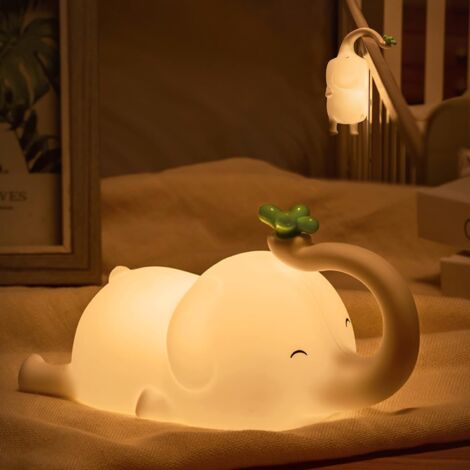Veilleuse pour enfants, veilleuse mignonne pour chambre à coucher, chambre d'enfant, veilleuse de chevet en silicone, lampe de nuit rechargeable, cadeau amusant pour garçons et filles (lampe)