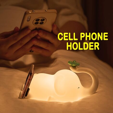 Veilleuse pour enfants, veilleuse mignonne pour chambre à coucher, chambre d'enfant, veilleuse de chevet en silicone, lampe de nuit rechargeable, cadeau amusant pour garçons et filles (lampe)
