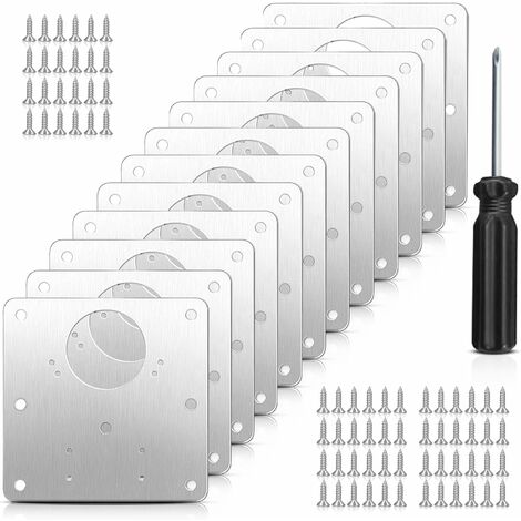 Kit Réparation Charnière Cuisine - Plaque De Fixation + Vis Acier Nickelé Haute Qualité