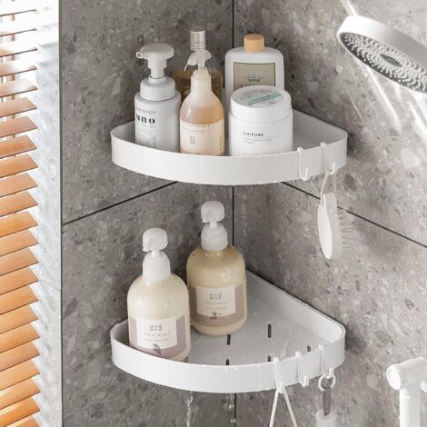 Etagère Douche Angle Bernkot - Lot De 2, Acier Inoxydable 304, Sans Perçage, Pour Mur Carrelé, 254mm