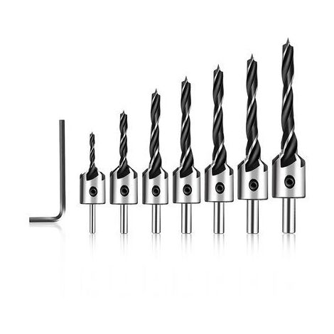 5PCS Foret Étagé Métal, 5-35mm HSS Titane Conique Triangle Métal Étape Fraise Pour Acier, Bois, Laiton, Aluminium, PVC