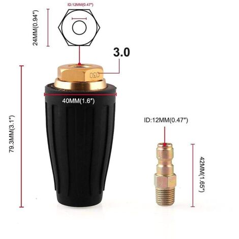 Buse Turbo Rotative Pour Nettoyeur Haute Pression - Jet D'eau Rotatif - Compatible Divers Modèles