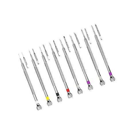 Set De 5 Tournevis De Précision Pour Montre - 0.8 à 1.6mm Avec 5 Pointes De Rechange - Outil Horloger