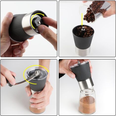 Moulin à Café Manuel NCTNCX - Meule Conique Céramique 40 Réglages - Pour Café Filtre, French Press, Espresso