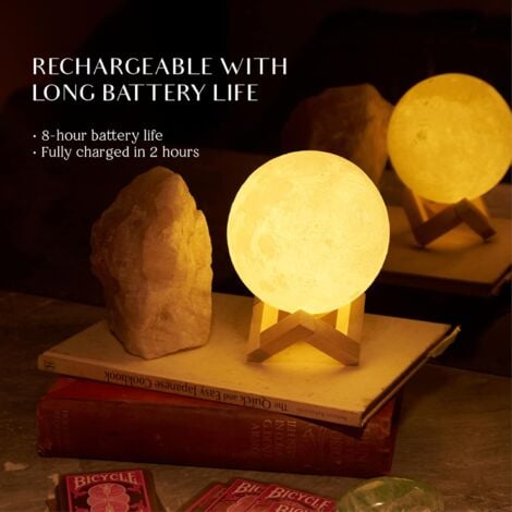Veilleuse  Lampe de nuit en forme de lune, chargement USB et contrle tactile, pour adultes et enfants, blanc chaud à froid (12 cm)