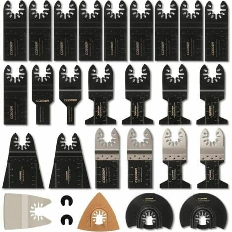 Accessoires pour lames de scie multi-outils 28 pièces Accessoires pour outils oscillants multifonctions Lame de scie sabre pour Fein Multimaster, Dremel, Bosch, Makita, Dewalt et plus