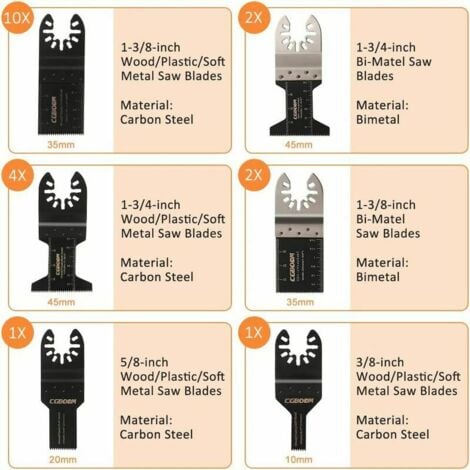 Accessoires pour lames de scie multi-outils 28 pièces Accessoires pour outils oscillants multifonctions Lame de scie sabre pour Fein Multimaster, Dremel, Bosch, Makita, Dewalt et plus