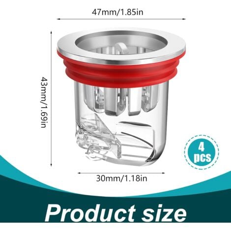4 Pièces Clapet Anti Odeur, Transparent Anti-Odeur Drain de Sol Douche pour Machine à Laver, Trous de Drainage, Salles de Bains et Cuisines