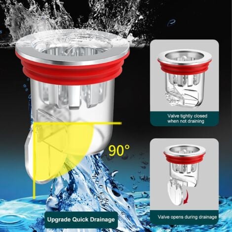 4 Pièces Clapet Anti Odeur, Transparent Anti-Odeur Drain de Sol Douche pour Machine à Laver, Trous de Drainage, Salles de Bains et Cuisines
