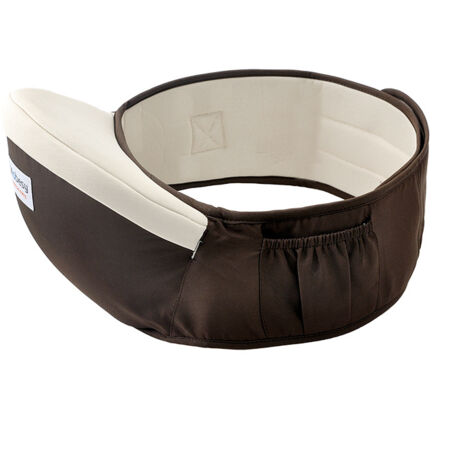 Porte-Bébé Ergonomique Hanche - Siège Coton Pur - 4-36 Mois - Sécurité Renforcée - Poches Pratiques - Gris Foncé
