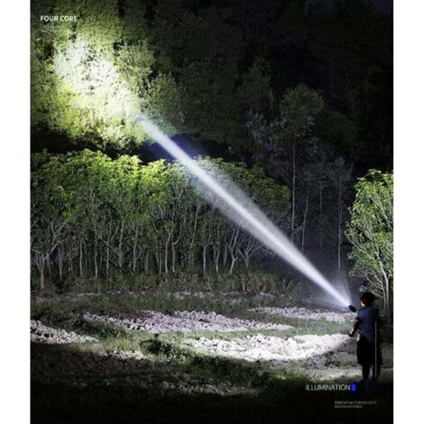 Torche LED Torche Ultra Puissante 10000 Lumens, Torche Militaire Tactique Rechargeable USB 5 Modes IPX4 Étanche, Batterie Incluse