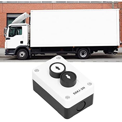 Double commutateur pour portes de garage - Étanche - Pont élévateur - Bouton-pression - Portes roulantes - Bouton-poussoir