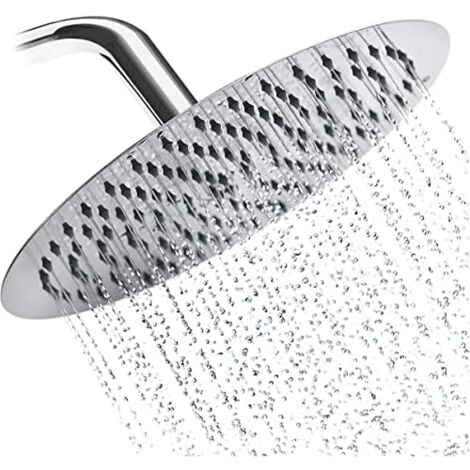 Jmlieben Pommeau Douche Acier Inoxydable 304 - 30x30cm, 144 Buses Silicone - Anti-calcaire, Chrome Poli