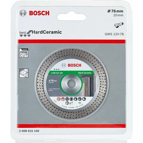 Bosch Accessories 1x Disques à tronçonner diamantés 76 mm Expert  HardCeramic (pour Carrelages durs, Pierre dure, Ø 76 mm, Accessoires Mini  meuleuse