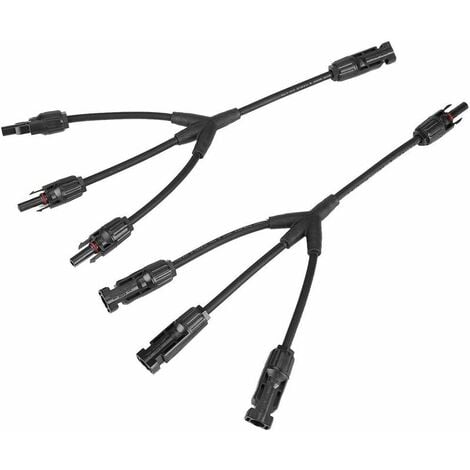 Une Paire Y Type 1 à 3 Connecteurs de Branchement Connecteur de Câble  Panneau Solaire Forme Y Mâle Femelle M/FFF et F/Mmm Câble d'extension  Adaptateur PV