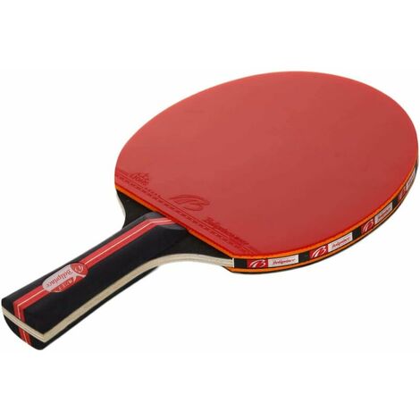 Raquette De Tennis De Table Noire Et Rouge Et Une Balle Blanche
