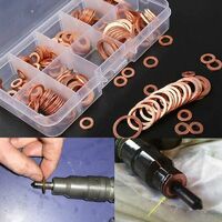 Rondelle Flat en Cuivre Ring Métriques Coffret de Rondelle Joint Assortiment 9 Tailles M5-M14 Avec Boîte Joint de Bouchon de Puisard Huile Outil Accessoires 200pcs