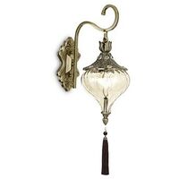 Ideal Lux Harem - 1 Licht Innenglas Wandleuchte Antik Messing, Bernstein, E27
