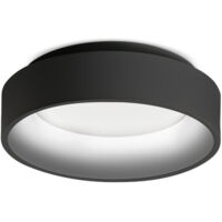 Ideal Lux ZIGGY Rundes 30 cm integriertes LED-Halbbündiglicht Schwarz, 3000 K, nicht dimmbar