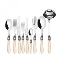 OXFORD, Posate Set 75 pz, Ghiera Argento Anticato, Scatola