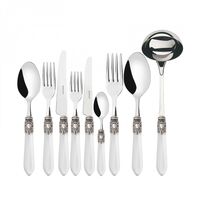 OXFORD, Posate Set 75 pz, Ghiera Argento Anticato, Scatola