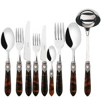 OXFORD, Posate Set 75 pz, Ghiera Argento Anticato, Scatola