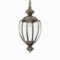 Ideal Lux Norma - 1 Licht Deckenlaterne Anhänger Antik Messing, Klarglas, E27