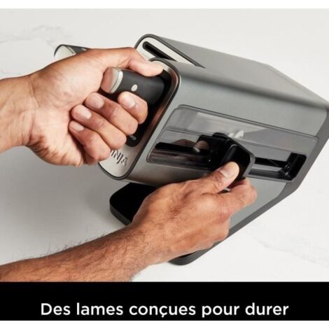 Set De 6 Couteaux Ninja StaySharp - Acier Inoxydable Avec Aiguiseur Intégré - Couteau De Chef, Pain, Trancheur Et Ciseaux - Bloc Charbon