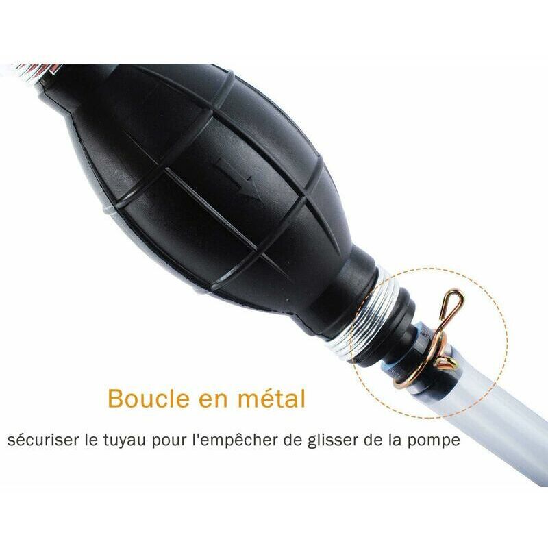 Poweka Manuel Pompe De Transfert De Carburant Avec 2M Siphon Tuyau -  Portable De Pompe À Main À Débit Élevé À Siphon Pour Essence De Gaz Essence