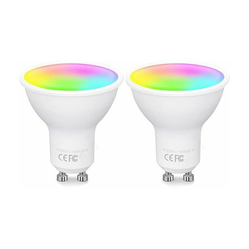 Ampoule spot connectée LED multicolore Wifi Qnect GU10 350 lm - compatible Google  Home et Tuya