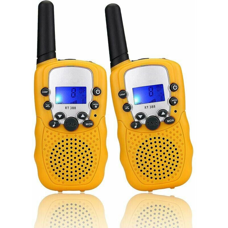 Talkies-walkies pour enfants rechargeables 1500mah talkie-walkie longue  portée pour garçons filles, avec 22 canaux radio 2 voies et écran LCD,  jouets cadeau 2 Pcs