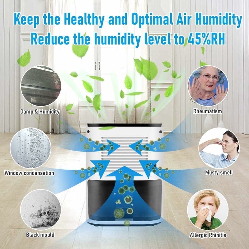 Déshumidificateurs de réservoir d'eau 800ml Absorbeur d'humidité anti-moisissure  pour chambre à coucher à la maison