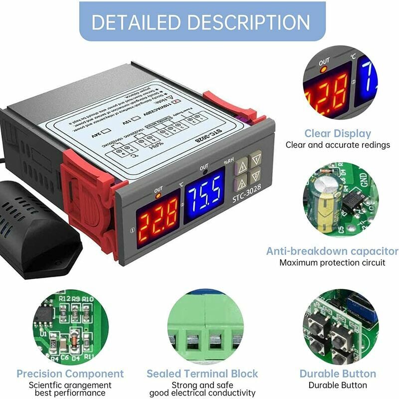 Régulateur De Température Et Humidité STC-3028 / 220V