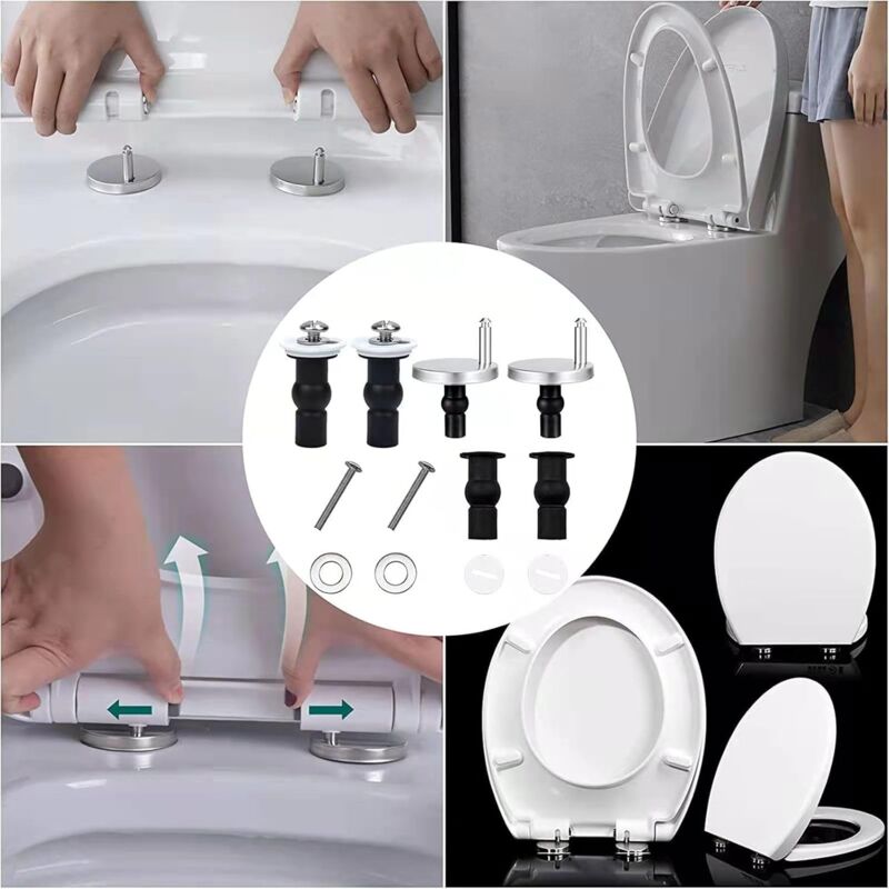 Kit Fixation Abattant WC BOBOPACK - 2 Pièces, Acier Inoxydable, Universel