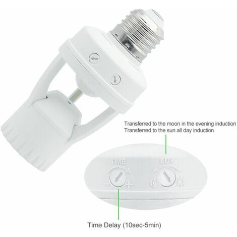 Douille de lampe avec détecteur de mouvement PIR 360° E27 Support de l'ampoule avec détecteur de mouvement détection de sécurité E27 Capteur de Mouvements